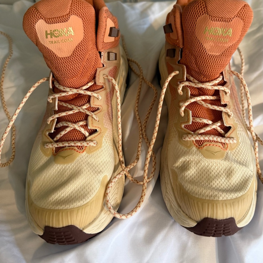 Hoka Trail Sneakers - Orange and Cream